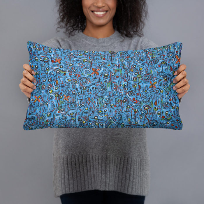 Basic Ultra-Soft Down Alternative Pillow-Standard Size Blue Artwork Pillow - Image 5