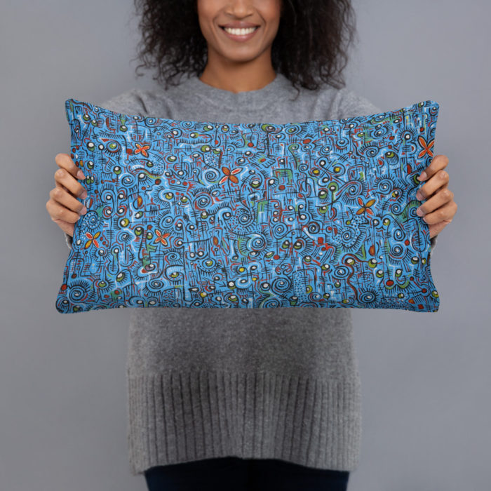 Basic Ultra-Soft Down Alternative Pillow-Standard Size Blue Artwork Pillow - Image 4