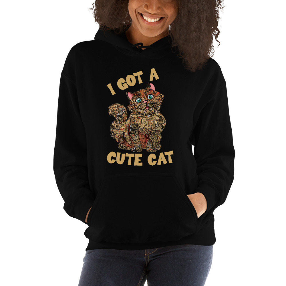 I Got A Cute Cat Unisex Hoodie Men's Hoodies Pullover Casual Solid Color Sports Outwear Sweatshirts