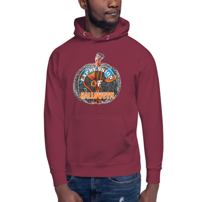 Halloween Unisex Hoodie Artwork Pumpkin Face - Image 3