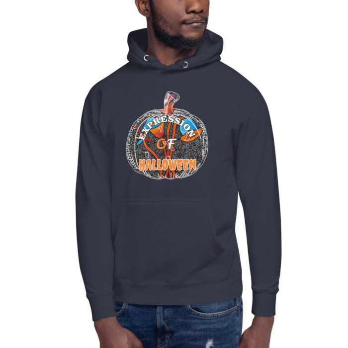 Halloween Unisex Hoodie Artwork Pumpkin Face - Image 2