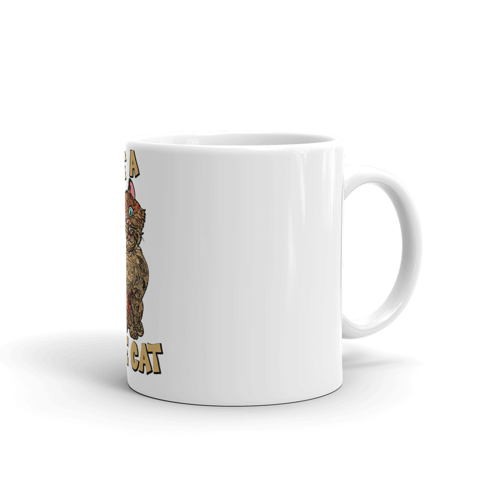 I Got A Cute Cat White glossy mug Glossy-Matte Dual Finish Sleek Modern Design 16 Fluid Ounces White Mug (1 Mug) - Exterior Matte - Inside Glossy - Stain Free - Thick Grade A Quality Ceramic – Coffee - Foam Box Packaging