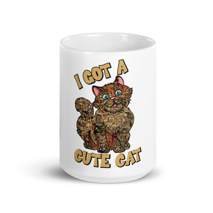 I Got A Cute Cat White glossy mug Glossy-Matte Dual Finish Sleek Modern Design 16 Fluid Ounces White Mug (1 Mug) - Exterior Matte - Inside Glossy - Stain Free - Thick Grade A Quality Ceramic – Coffee - Foam Box Packaging - Image 6