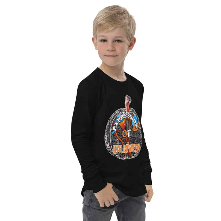 Halloween Youth long sleeve tee For Men Artwork Pumpkin Face